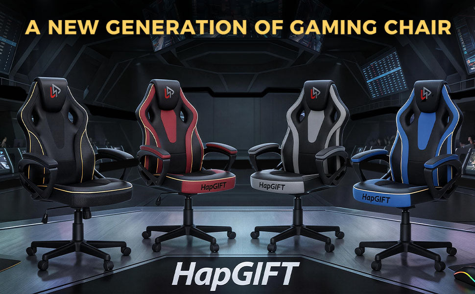 HapGIFT Office Chair, Home Office Chair with Link Armrest, Height Adjustable Computer Chair, Ergonomic PC Work Chair for Adul